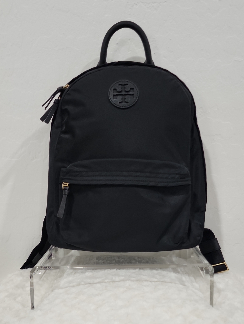 Tory Burch Ella Black Nylon Logo Backpack